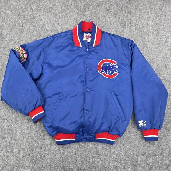 Vintage Chicago Cubs Jacket Mens Medium MLB Baseball Starter Wrigley Field 90s - Picture 1 of 16